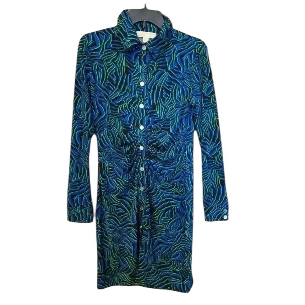 Michael Kors‎ Women's midi buttons fitted black blue green pretty New medium